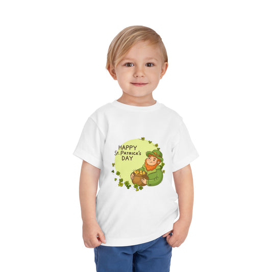 Happy St. Patrick's Day Toddler Tee - Cute Leprechaun