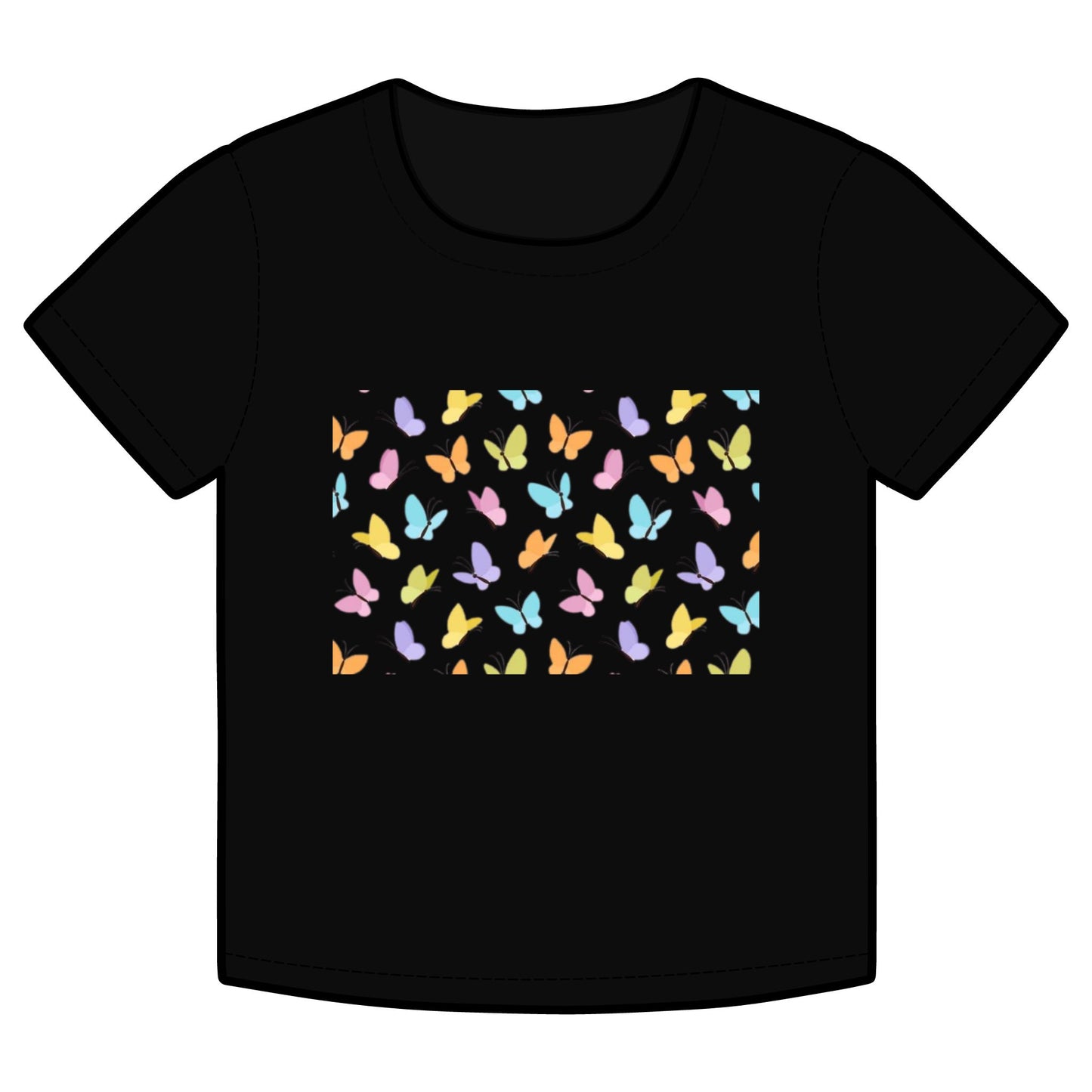 Womens Butterflies Organic Eco-Friendly Crop T-Shirt