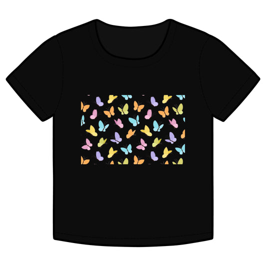 Womens Butterflies Organic Eco-Friendly Crop T-Shirt