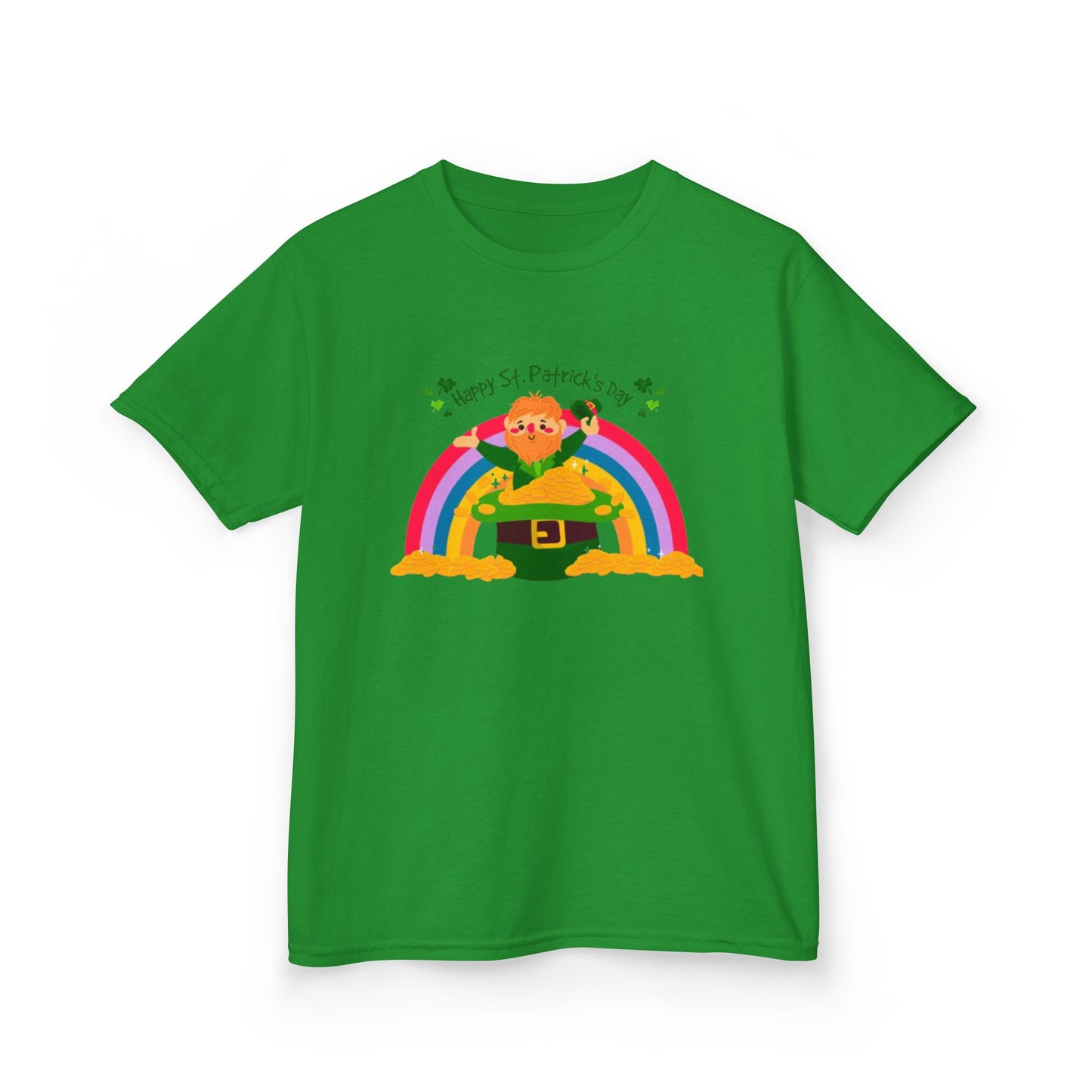 Kids St. Patrick's Day Tee - Happy Leprechaun Rainbow