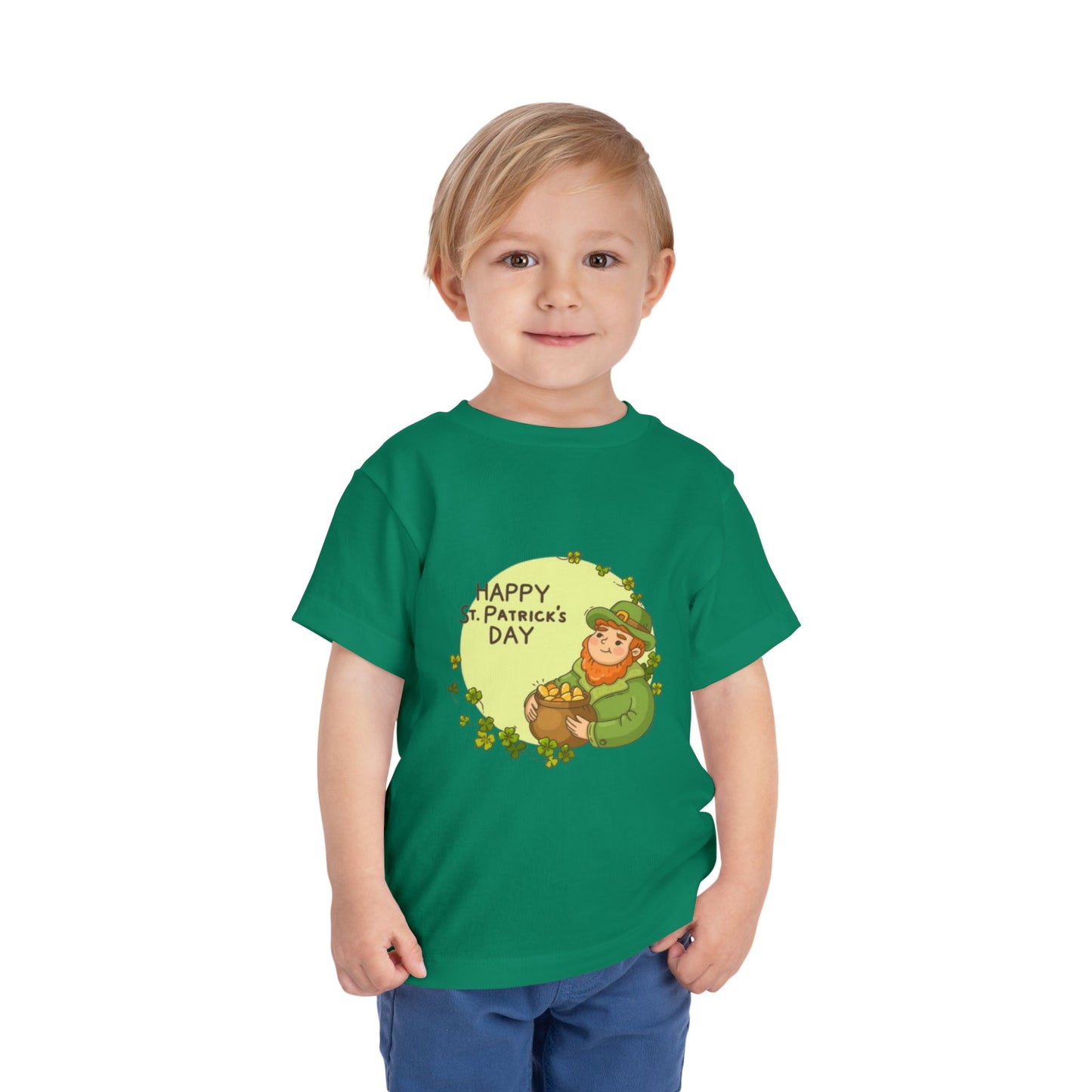 Happy St. Patrick's Day Toddler Tee - Cute Leprechaun