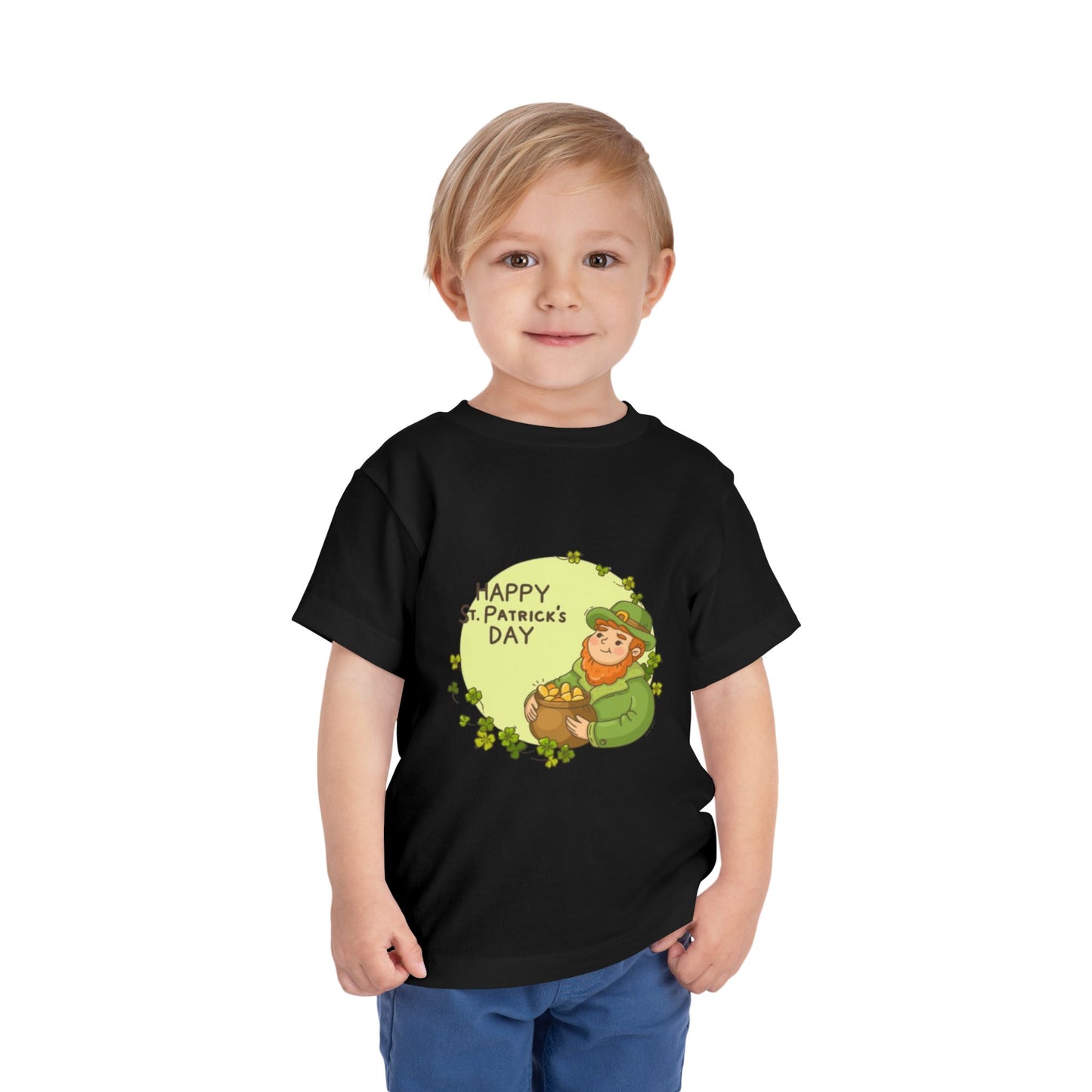 Happy St. Patrick's Day Toddler Tee - Cute Leprechaun